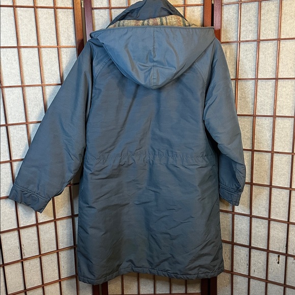 Lands' End Blue Parka with Plaid Interior - Picture 5 of 5